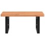 Estante de lavabo de pared de acero y madera maciza de haya de , Tocadores de baño - Ref: Foro24-3302425, Precio: 88,85 €, De...