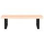 Estante de lavabo de pared de acero y madera maciza de roble de , Tocadores de baño - Ref: Foro24-3302541, Precio: 60,09 €, D...