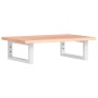 Estante de lavabo de pared de acero y madera maciza de roble de , Tocadores de baño - Ref: Foro24-3302560, Precio: 73,81 €, D...