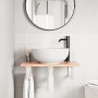 Estante de lavabo de pared de acero y madera maciza de roble de , Tocadores de baño - Ref: Foro24-3302562, Precio: 70,37 €, D...