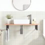 Estante de lavabo de pared de acero y madera maciza de roble de , Tocadores de baño - Ref: Foro24-3302569, Precio: 93,21 €, D...