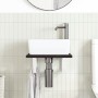 Estante de lavabo de pared de acero y madera maciza de roble de , Tocadores de baño - Ref: Foro24-3302574, Precio: 59,64 €, D...