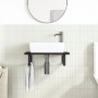 Estante de lavabo de pared de acero y madera maciza de roble de , Tocadores de baño - Ref: Foro24-3302581, Precio: 67,84 €, D...