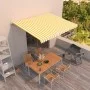 Toldo retráctil manual amarillo y blanco 450x300 cm de vidaXL, Toldos - Ref: Foro24-3068918, Precio: 376,83 €, Descuento: %