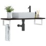 Estante de lavabo de pared de acero y madera maciza de roble de , Tocadores de baño - Ref: Foro24-3302588, Precio: 71,44 €, D...