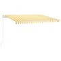 Toldo retráctil manual amarillo y blanco 450x300 cm de vidaXL, Toldos - Ref: Foro24-3068918, Precio: 376,83 €, Descuento: %