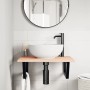 Estante de lavabo de pared de acero y madera maciza de roble de , Tocadores de baño - Ref: Foro24-3302595, Precio: 72,89 €, D...