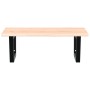 Estante de lavabo de pared de acero y madera maciza de roble de , Tocadores de baño - Ref: Foro24-3302595, Precio: 72,89 €, D...