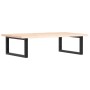 Estante de lavabo de pared de acero y madera maciza de roble de , Tocadores de baño - Ref: Foro24-3302597, Precio: 93,11 €, D...