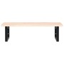 Estante de lavabo de pared de acero y madera maciza de roble de , Tocadores de baño - Ref: Foro24-3302597, Precio: 93,11 €, D...