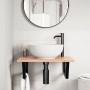 Estante de lavabo de pared de acero y madera maciza de roble de , Tocadores de baño - Ref: Foro24-3302607, Precio: 85,33 €, D...