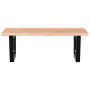 Estante de lavabo de pared de acero y madera maciza de roble de , Tocadores de baño - Ref: Foro24-3302607, Precio: 85,33 €, D...