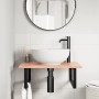 Estante de lavabo de pared de acero y madera maciza de roble de , Tocadores de baño - Ref: Foro24-3302605, Precio: 91,49 €, D...