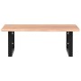 Estante de lavabo de pared de acero y madera maciza de roble de , Tocadores de baño - Ref: Foro24-3302605, Precio: 91,49 €, D...