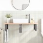 Estante de lavabo de pared de acero y madera maciza de roble de , Tocadores de baño - Ref: Foro24-3302613, Precio: 124,64 €, ...