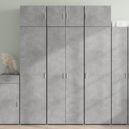 Aparador alto madera de ingeniería gris hormigón 70x42,5x185 cm de , Aparadores - Ref: Foro24-3281430, Precio: 191,17 €, Desc...