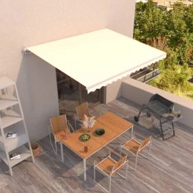 Toldo retráctil manual crema 400x350 cm by vidaXL, Awnings - Ref: Foro24-3068977, Price: 346,14 €, Discount: %
