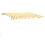 Yellow and white manual retractable awning 400x350 cm by vidaXL, Awnings - Ref: Foro24-3068978, Price: 337,42 €, Discount: %