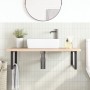 Estante de lavabo de pared de acero y madera maciza de haya de , Tocadores de baño - Ref: Foro24-3302517, Precio: 130,18 €, D...