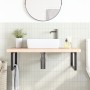 Estante de lavabo de pared de acero y madera maciza de roble de , Tocadores de baño - Ref: Foro24-3302473, Precio: 160,30 €, ...
