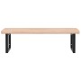 Estante de lavabo de pared de acero y madera maciza de roble de , Tocadores de baño - Ref: Foro24-3302473, Precio: 160,30 €, ...