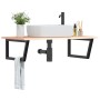 Estante de lavabo de pared de acero y madera maciza de roble de , Tocadores de baño - Ref: Foro24-3302639, Precio: 115,39 €, ...