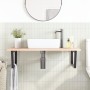 Estante de lavabo de pared de acero y madera maciza de roble de , Tocadores de baño - Ref: Foro24-3302639, Precio: 115,39 €, ...