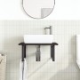 Estante de lavabo de pared de acero y madera maciza de roble de , Tocadores de baño - Ref: Foro24-3302653, Precio: 76,38 €, D...