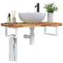 Estante de lavabo de pared acero y madera maciza de acacia de , Tocadores de baño - Ref: Foro24-3302740, Precio: 95,21 €, Des...