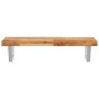 Estante de lavabo de pared acero y madera maciza de acacia de , Tocadores de baño - Ref: Foro24-3302742, Precio: 92,69 €, Des...