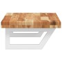 Estante de lavabo de pared acero y madera maciza de acacia de , Tocadores de baño - Ref: Foro24-3302742, Precio: 92,69 €, Des...