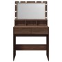 Tocador con luces LED marrón roble 80x41x134,5 cm de , Tocadores para dormitorios - Ref: Foro24-848191, Precio: 142,84 €, Des...