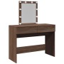 Tocador con LED marrón roble 100x40x130 cm de , Tocadores para dormitorios - Ref: Foro24-848198, Precio: 142,24 €, Descuento: %