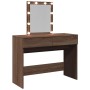 Tocador con LED marrón roble 100x40x130 cm de , Tocadores para dormitorios - Ref: Foro24-848198, Precio: 142,24 €, Descuento: %