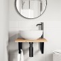 Estante de lavabo de pared acero y madera maciza de acacia de , Tocadores de baño - Ref: Foro24-3302763, Precio: 63,51 €, Des...