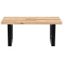 Estante de lavabo de pared acero y madera maciza de acacia de , Tocadores de baño - Ref: Foro24-3302763, Precio: 63,51 €, Des...