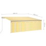 Toldo retráctil manual con persiana amarillo y blanco 4x3 m de vidaXL, Toldos - Ref: Foro24-3069418, Precio: 293,63 €, Descue...