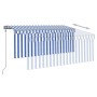 Toldo automático retráctil con persiana azul y blanco 3x2,5m de vidaXL, Toldos - Ref: Foro24-3069386, Precio: 370,73 €, Descu...