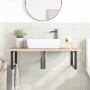 Estante de lavabo de pared de acero y madera maciza de roble de , Tocadores de baño - Ref: Foro24-3302465, Precio: 130,72 €, ...