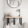 Estante de lavabo de pared de acero y madera maciza de haya de , Tocadores de baño - Ref: Foro24-3302501, Precio: 87,74 €, De...