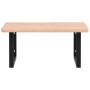 Estante de lavabo de pared de acero y madera maciza de haya de , Tocadores de baño - Ref: Foro24-3302501, Precio: 87,74 €, De...