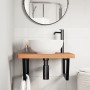 Estante de lavabo de pared de acero y madera maciza de haya de , Tocadores de baño - Ref: Foro24-3302515, Precio: 107,96 €, D...