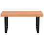 Estante de lavabo de pared de acero y madera maciza de haya de , Tocadores de baño - Ref: Foro24-3302515, Precio: 107,96 €, D...