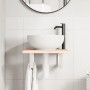 Estante de lavabo de pared de acero y madera maciza de roble de , Tocadores de baño - Ref: Foro24-3302534, Precio: 58,09 €, D...