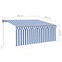 Toldo automático retráctil con persiana azul y blanco 3x2,5m de vidaXL, Toldos - Ref: Foro24-3069386, Precio: 370,73 €, Descu...