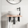 Estante de lavabo de pared de acero y madera maciza de roble de , Tocadores de baño - Ref: Foro24-3302557, Precio: 68,29 €, D...