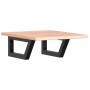 Estante de lavabo de pared de acero y madera maciza de roble de , Tocadores de baño - Ref: Foro24-3302555, Precio: 80,10 €, D...