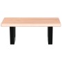 Estante de lavabo de pared de acero y madera maciza de roble de , Tocadores de baño - Ref: Foro24-3302555, Precio: 80,10 €, D...