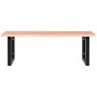 Estante de lavabo de pared de acero y madera maciza de roble de , Tocadores de baño - Ref: Foro24-3302645, Precio: 89,16 €, D...