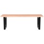 Estante de lavabo de pared de acero y madera maciza de roble de , Tocadores de baño - Ref: Foro24-3302647, Precio: 88,71 €, D...